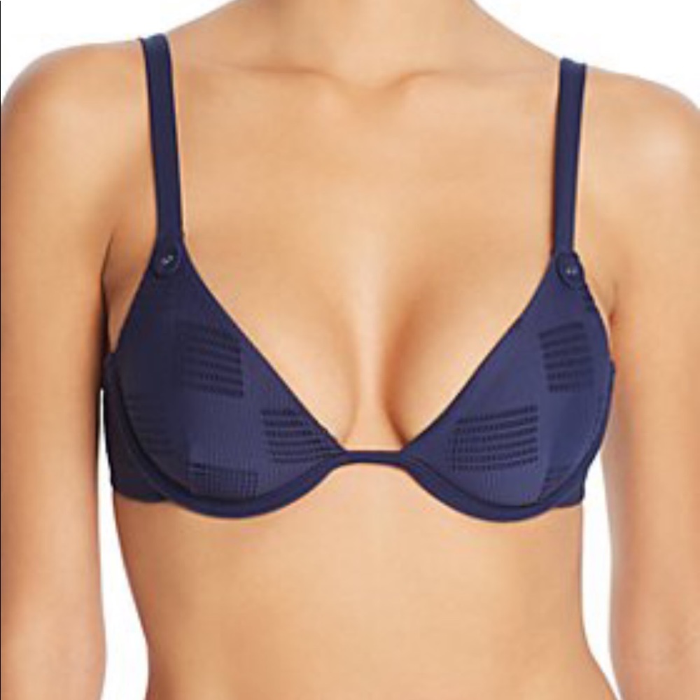 ONIA Anna Textured Underwire Bikini Top